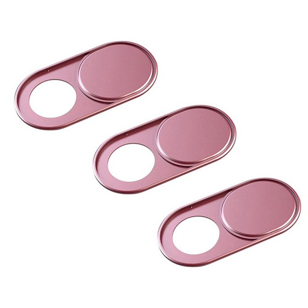 Patch en métal de protection de lentille d'appareil-photo de 3 pièces pour le téléphone de tablette d'ordinateur portable: Rose Gold