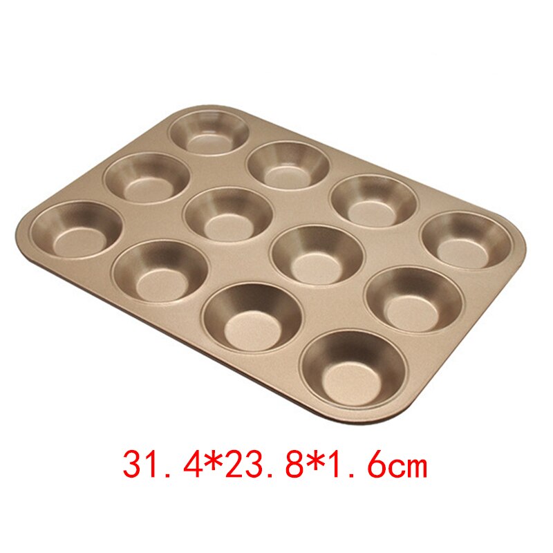 Square Non-stick Cake Dish Pan Tools Muffin Mold For Baking Bread Pudding Cupcake Tray Pie Bakeware: Gold C