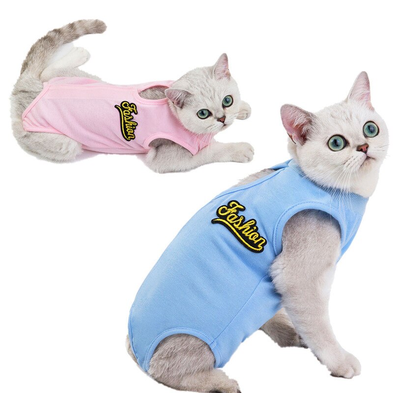 Gato do sexo feminino cirurgia terno pet gatos esterilização roupas desmame roupas pet colete pós-operatório anti-mordida camisa gatos