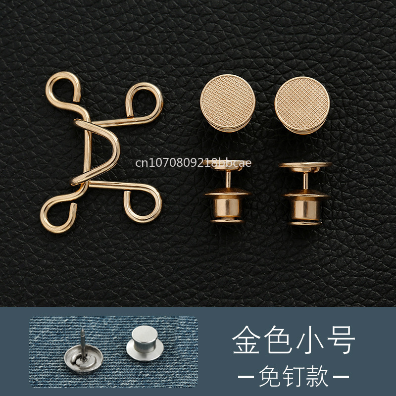 Serrer la taille boucle alliage broches broches pince fausse perle réglable bouton pression jean boutons détachables vêtements accessoires: Laser lumineux