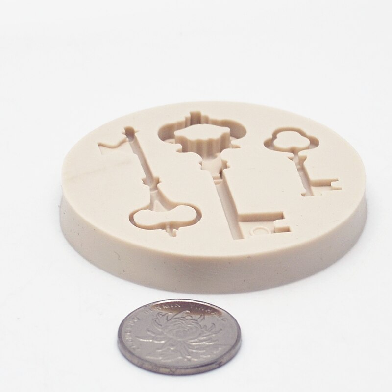 Retro nøkkel harpiks silikonform kjøkken bakeverktøy gjør-det-selv kake bakverk fondantformer sjokolade dessert blonder dekorasjon rekvisita