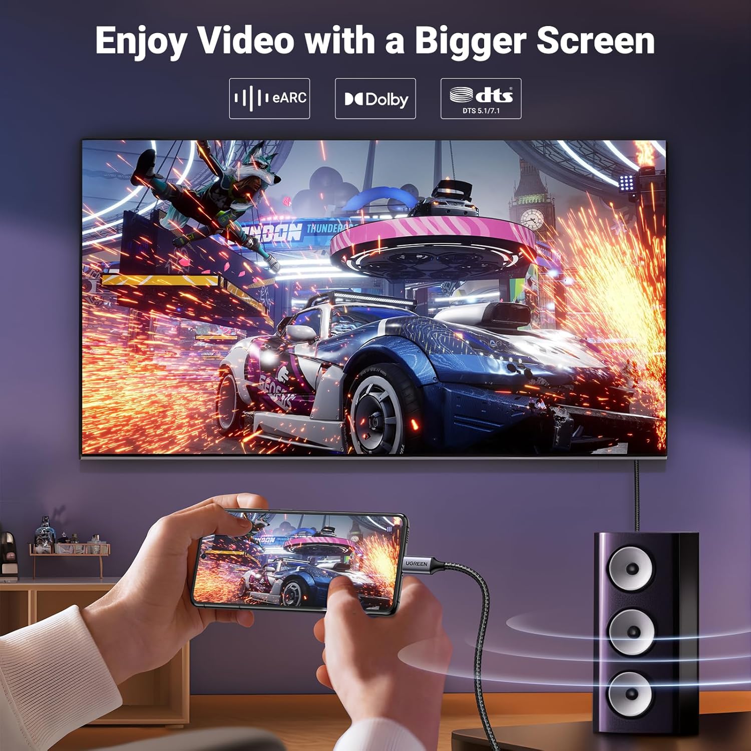 USB C auf HDMI 2.1 Kabel 8K@60Hz 4K@120Hz Thunderbolt 4/3 auf HDMI 48 Gbit/s HDR HDCP2.3 Typ C auf HDMI Kabel für iPhone 16 Galaxy S24