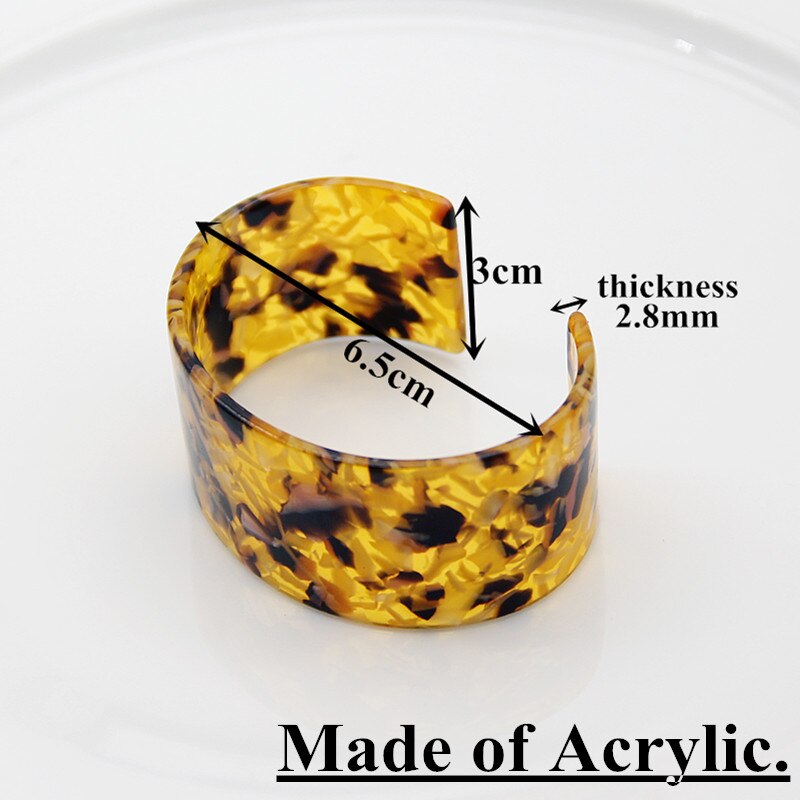 ZA – Bracelet en acrylique pour femmes, , bohème, léopard, résine, manchette ouverte, Punk, bijoux, , nouvelle ,
