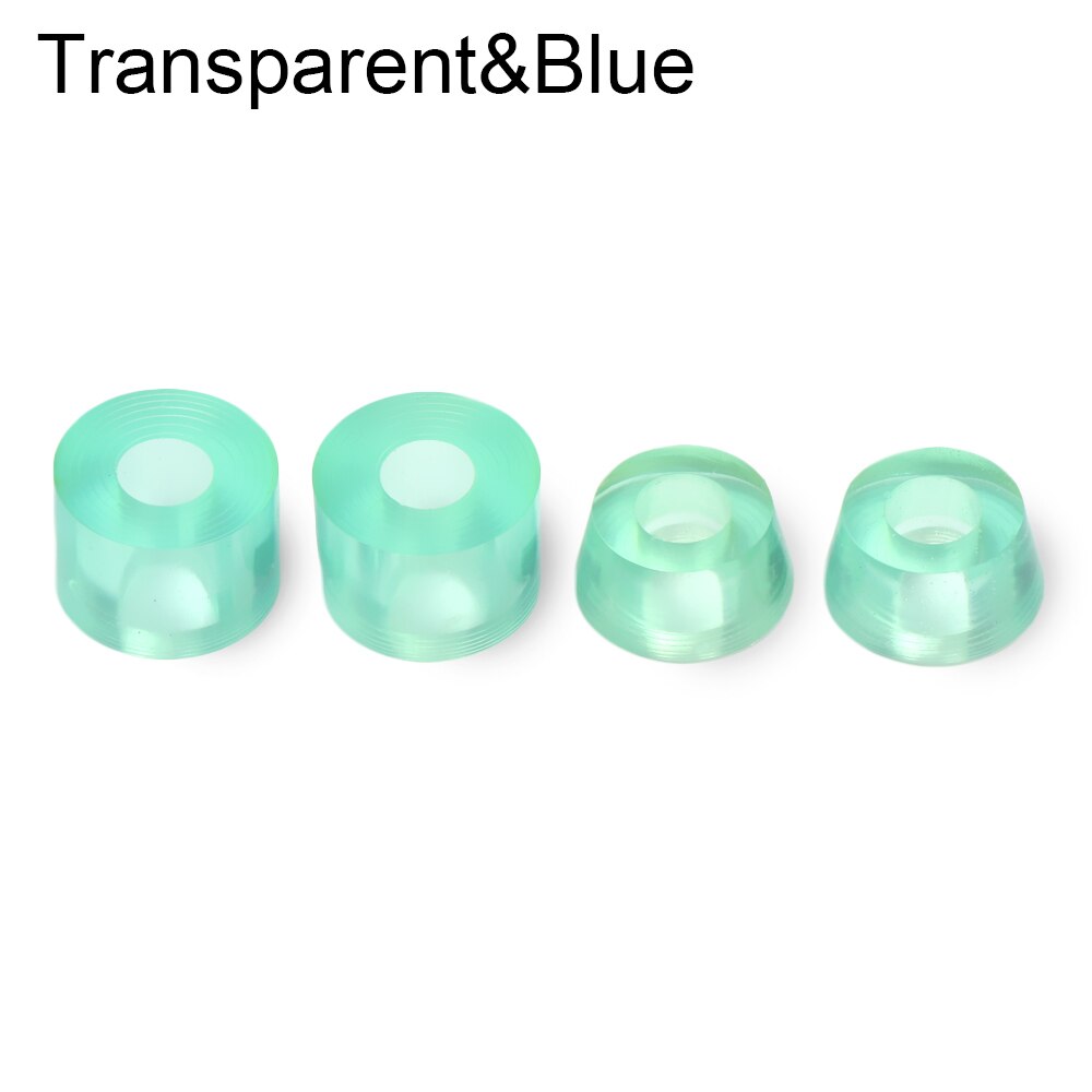 4Pcs Skateboard Bushing Truck Wheels Axle Bushings Scooter PU Cushion Dancing Longboard Skateboard Shockproof Accessories: Transparent Blue