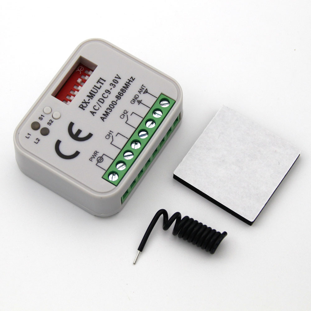 Universal AC DC 12-24V 2 Channel Universal Multi Receiver RX MULTI 300-868 MHz