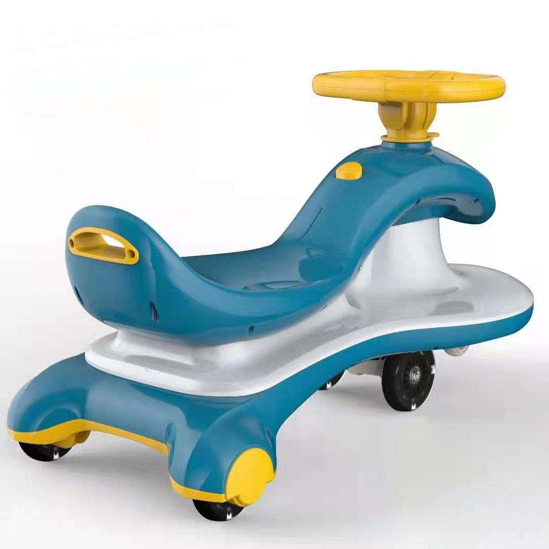 Bambini 3-6 anni Baby genitori e bambini con altalena auto silenziosa Wan-wheel Anti-roll musica scorrevole auto torsione auto