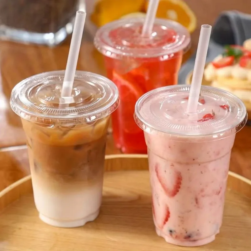 Plastikkrus med låg, klare engangskrus, perfekt til bryllupper, fødselsdagsfester, camping, kaffe, milkshake, kolde drikkevarer
