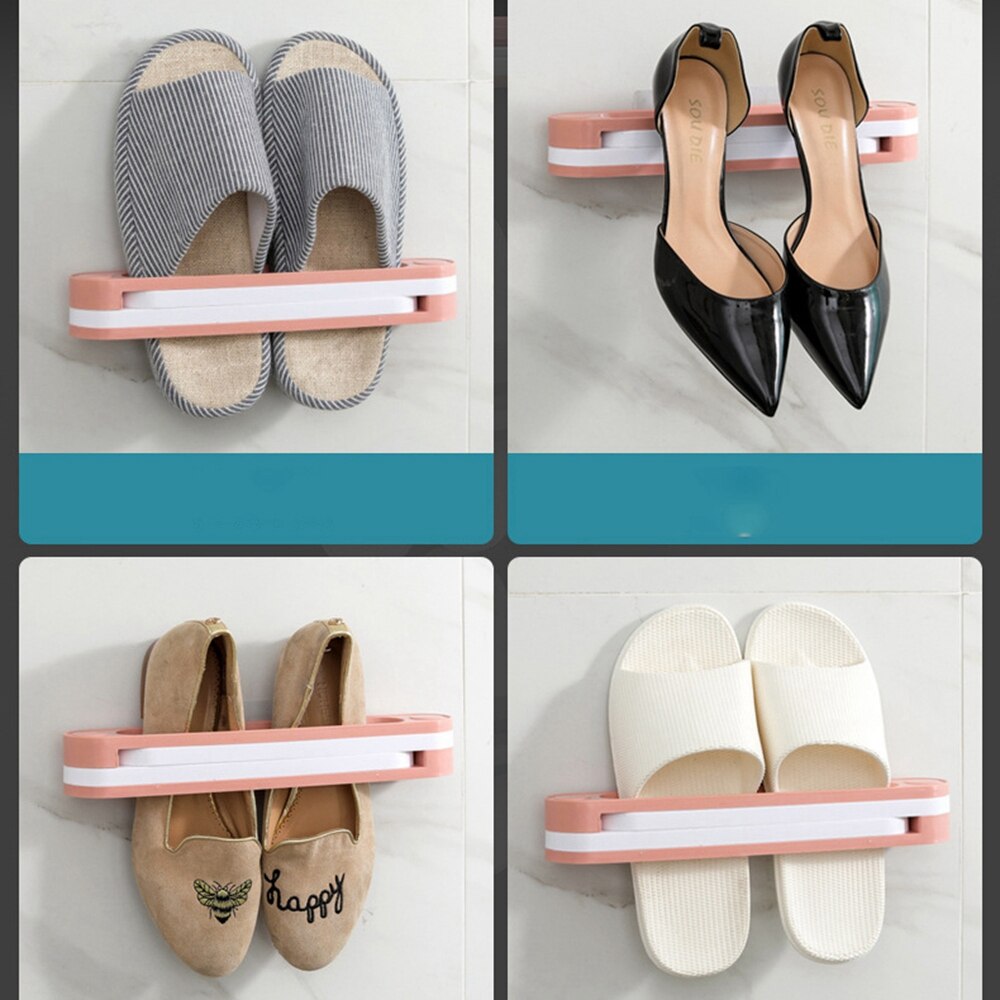 3 In 1 Wall Bathroom Slippers Rack Mounted Shoe Or... – Vicedeal