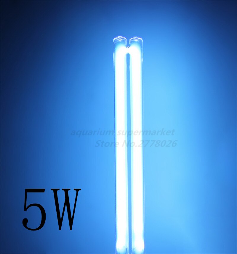 JEBO UV Sterilizer Water Filter Light Tube Replacement 2-pin G23 Base Linear Twin Tube UV-C Germicidal Ultraviolet Light Tube: 5W