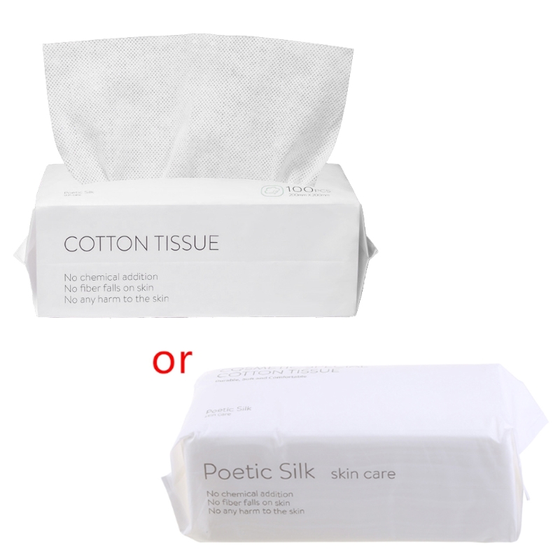 Lingettes de voyage jetables pour le visage, 100 pièces, en coton, pour maquillage, nettoyage du visage: F