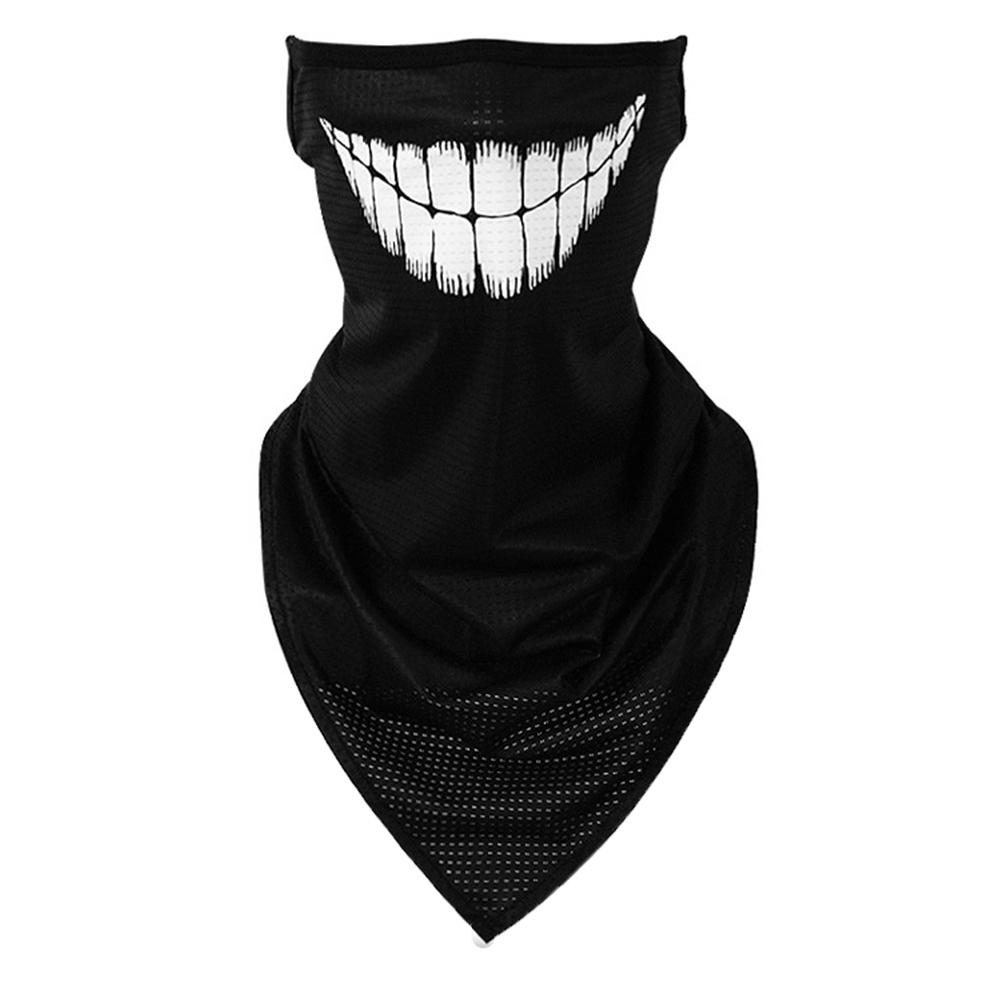 Spandex Flame Teeth Print Breathable Dust Proof Anti UV Face Cover Bandana Neck Gaiter