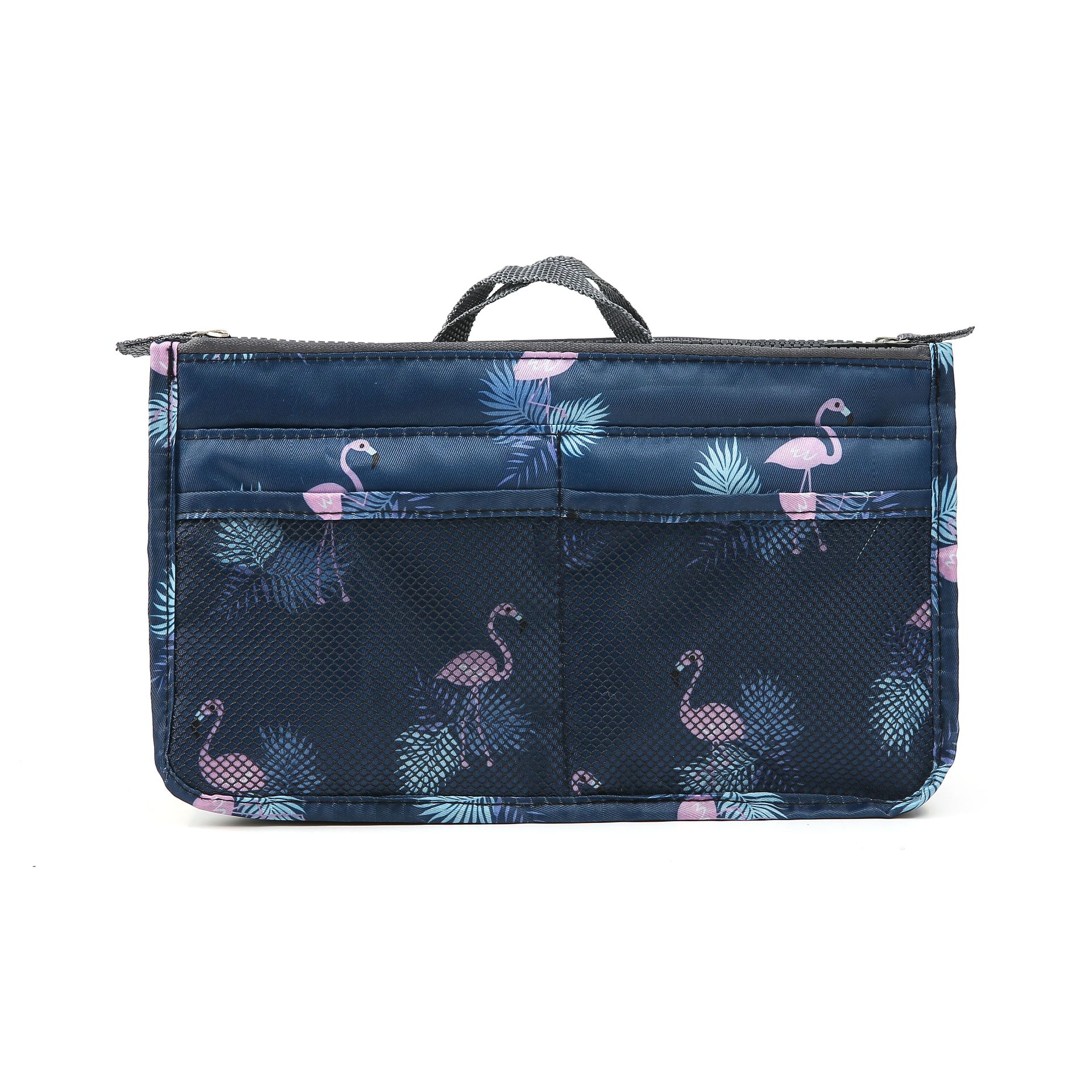 Cosmetic Bag Makeup Bag Travel Organizer Portable Beauty Pouch Functional Bag Toiletry Make Up Makeup Organizers Phone Bag: Dark blue flamingo