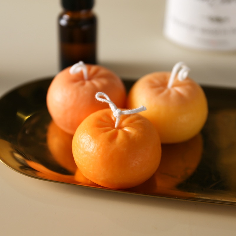 6X5.8Cm Oranje Kaars Siliconen Mal Fruit Vorm Bakvorm Voor Kaars Maken Mold