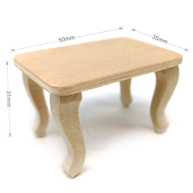 1pc Mini Houten Tafel Meubels Speelgoed 1:12 Poppenhuis Miniatuur Accessoires DIY Poppenhuis Decor Baby Speelgoed