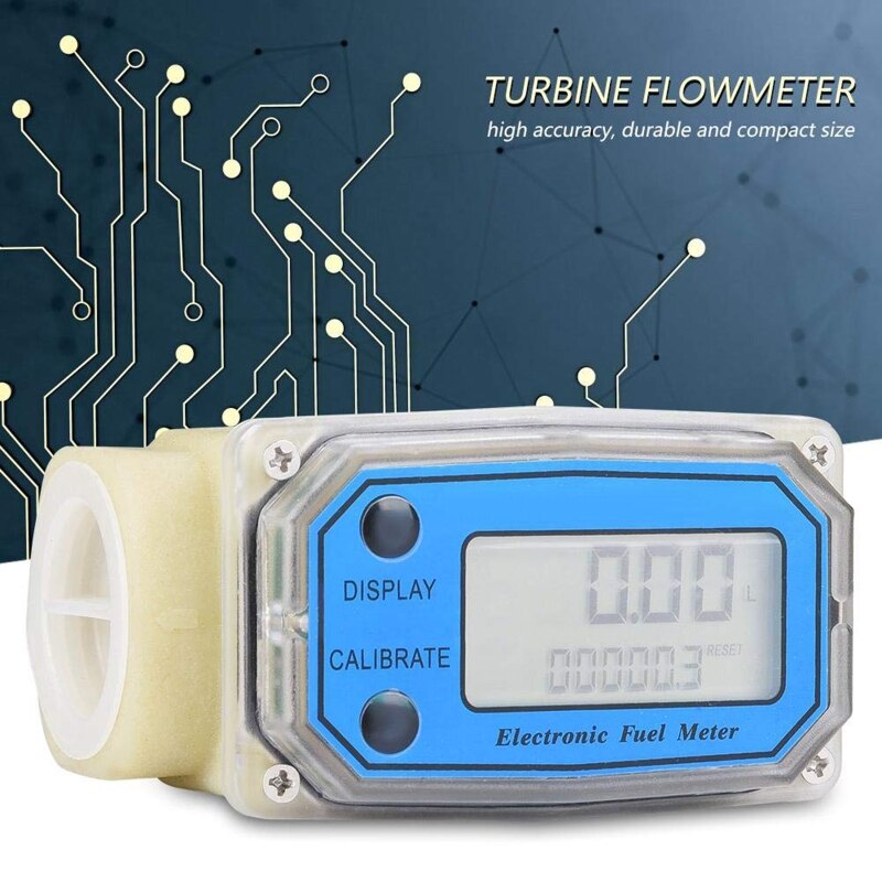 LCD Digital Display Flowmeter 1-inch Digital Turbine Flow Meter Gas Oil Fuel Flowmeter for Gasoline Die sel Kerosene