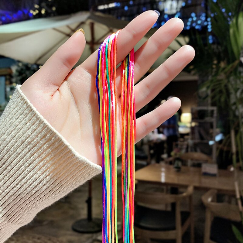 Pelucas de arcoíris para niños, cinta de pelo trenzada colorida, cinta para el pelo trenzada