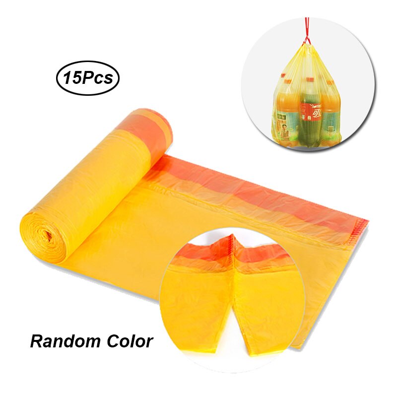 UNTIOR Large Thick Trash Bags Portable Liners Drawstring Disposable Plastic Garbage Bags Large Strong Trash Can Cleaning Tools: With Rope