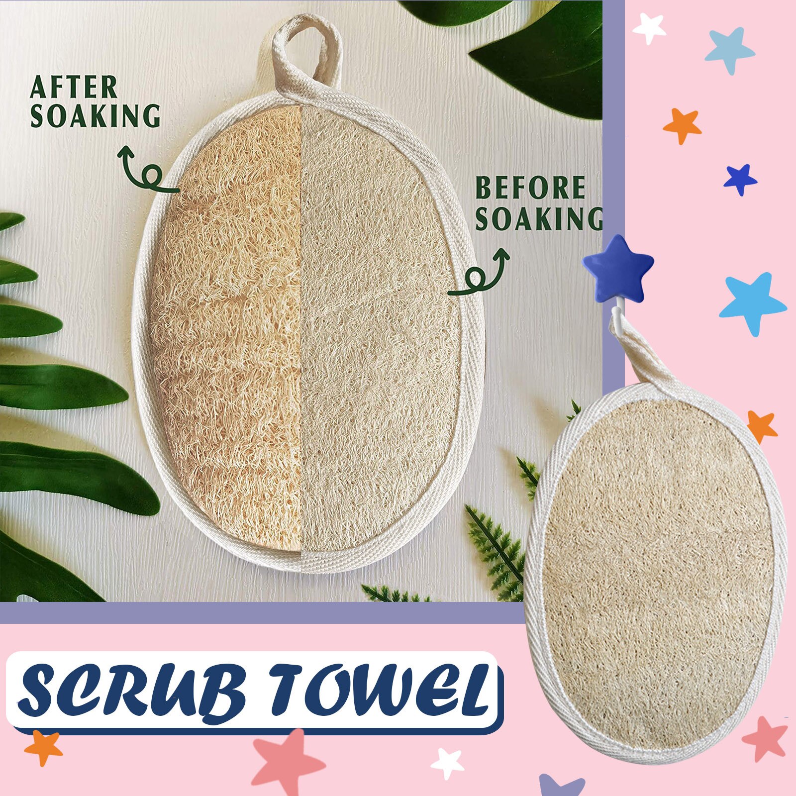 100% Natuurlijke Loofah Spons Exfoliërende Facial Body Scrubbers Pad Loofa Sponzen Borstel Scrub Reiniging Huid Lofa Composteerbaar Scrub