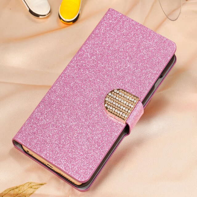 Bling Bling Shiny Rhinestone PU Leather Wallet Case For Samsung Galaxy A22 4G Flip Cover For Samsung A22 SM-A225F/M/N: SFTZ Purple with DO