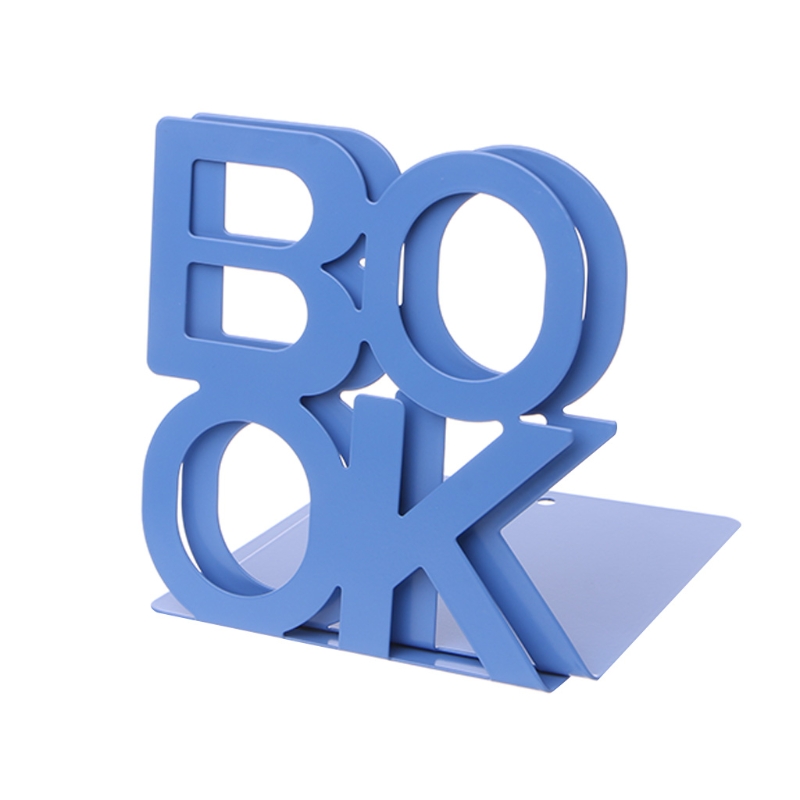 Alfabet Vormige Metalen Boekensteunen Iron Ondersteuning Houder Bureau Staat Voor Boeken: Blauw