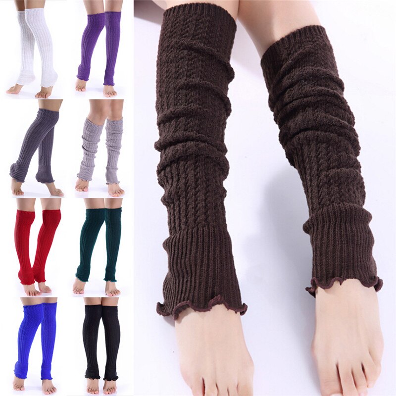 Jambières d'hiver longues pour femmes et filles, tricot, Leggings, bas, chaussettes