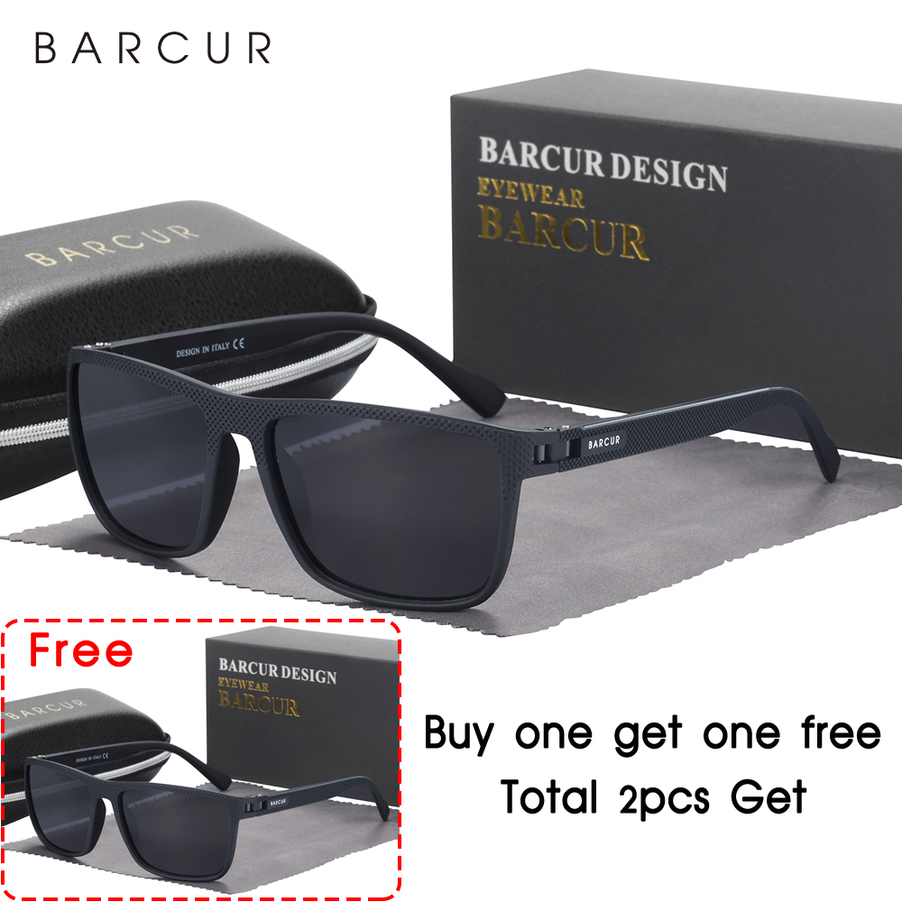 BARCUR -Lunettes de soleil polarisées TR90 pour homme et femme, accessoire de sport léger, protection UVAB