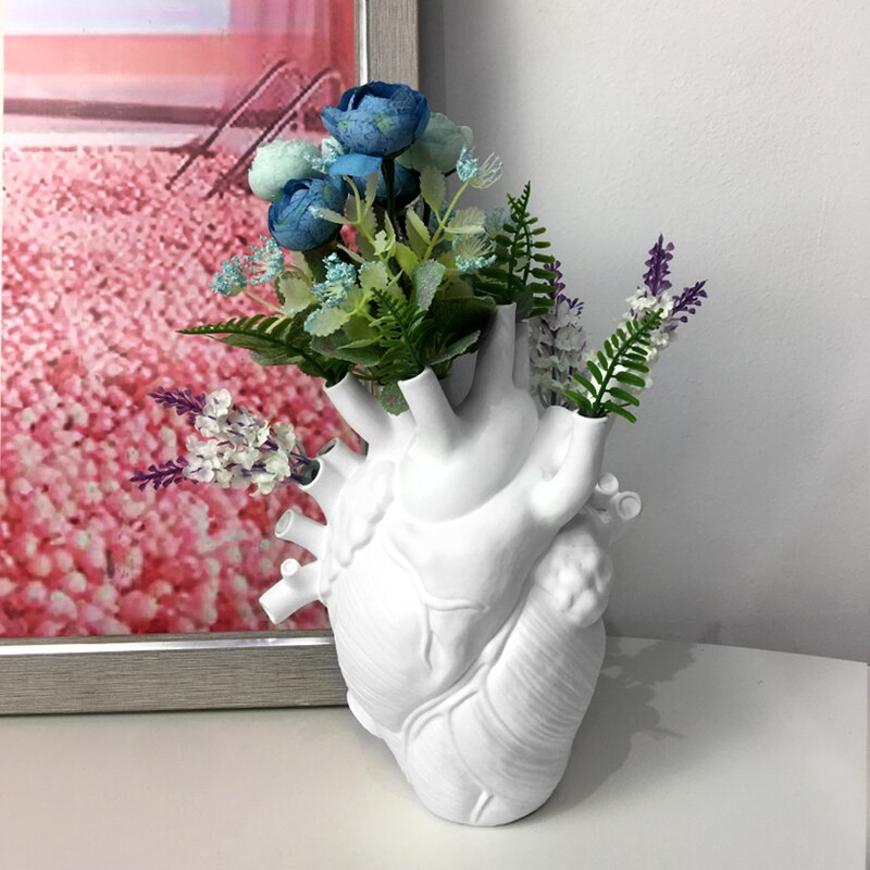 Anatomisches Herz bilden Blume Vase nordisch Stil Blume Topf Getrocknete Vasen Skulptur Schreibtisch Blumentopf für Wohnkultur Ornament