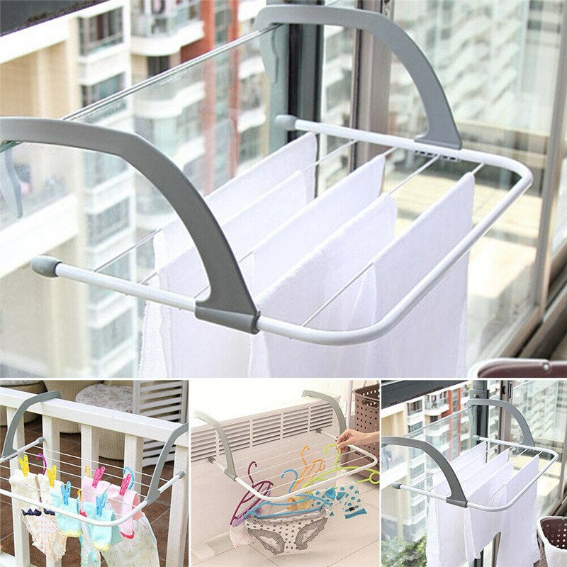 Radiator handdoek / kleding opvouwbare stang droogrek 5 rails staaf houder houder woonaccessoires badkamer