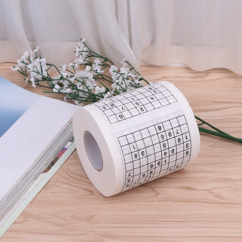 Durable Sudoku Su Printed Tissue Paper Toilet Roll Paper Good Puzzle Game Health Sanitary Paper Toilet Tissue