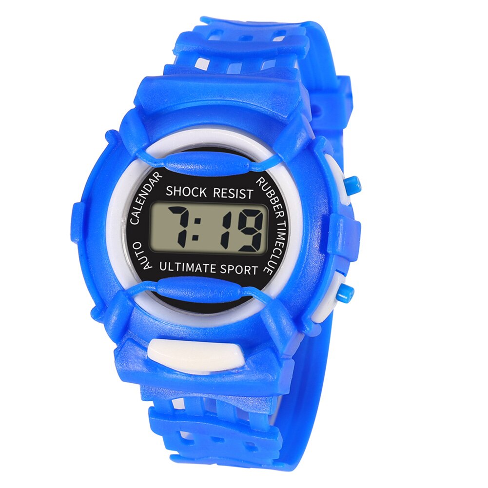 Kids Casual Electronic Watch Children Silicone Sports Watches Lightweight and Durable XIN: Blue
