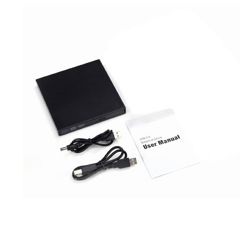 Draagbare slanke externe usb dvd-rom dvd-brander schrijver optische drive voor laptop netbook notebook pc zwart