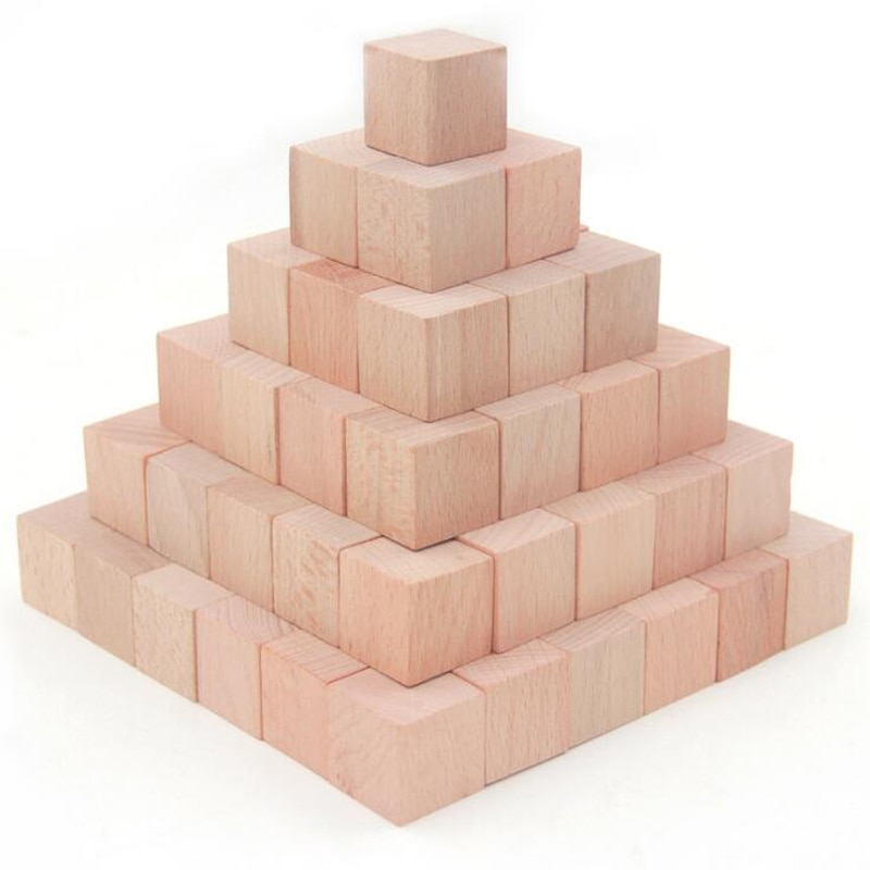 36 pcs/set Beech Cubic Brick Game 4cm Cubes DIY color Blocks Wooden Educational Toys For Baby Children