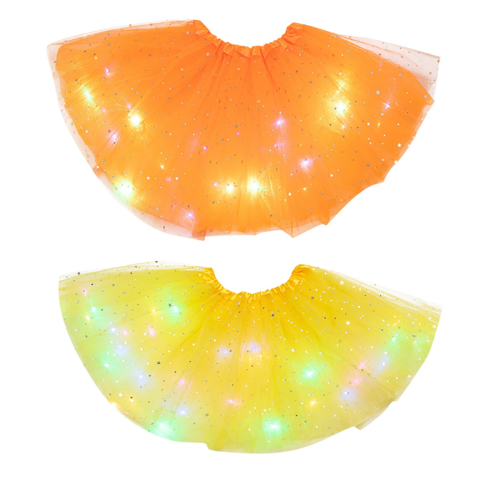 2 Stuks Zomer Jurk Kinderen Meisjes Baby Sequin Tutu Rok Led Light Up Pettiskirt Ballet Kleding Meisje Jurk Baby kleding Set #40: C