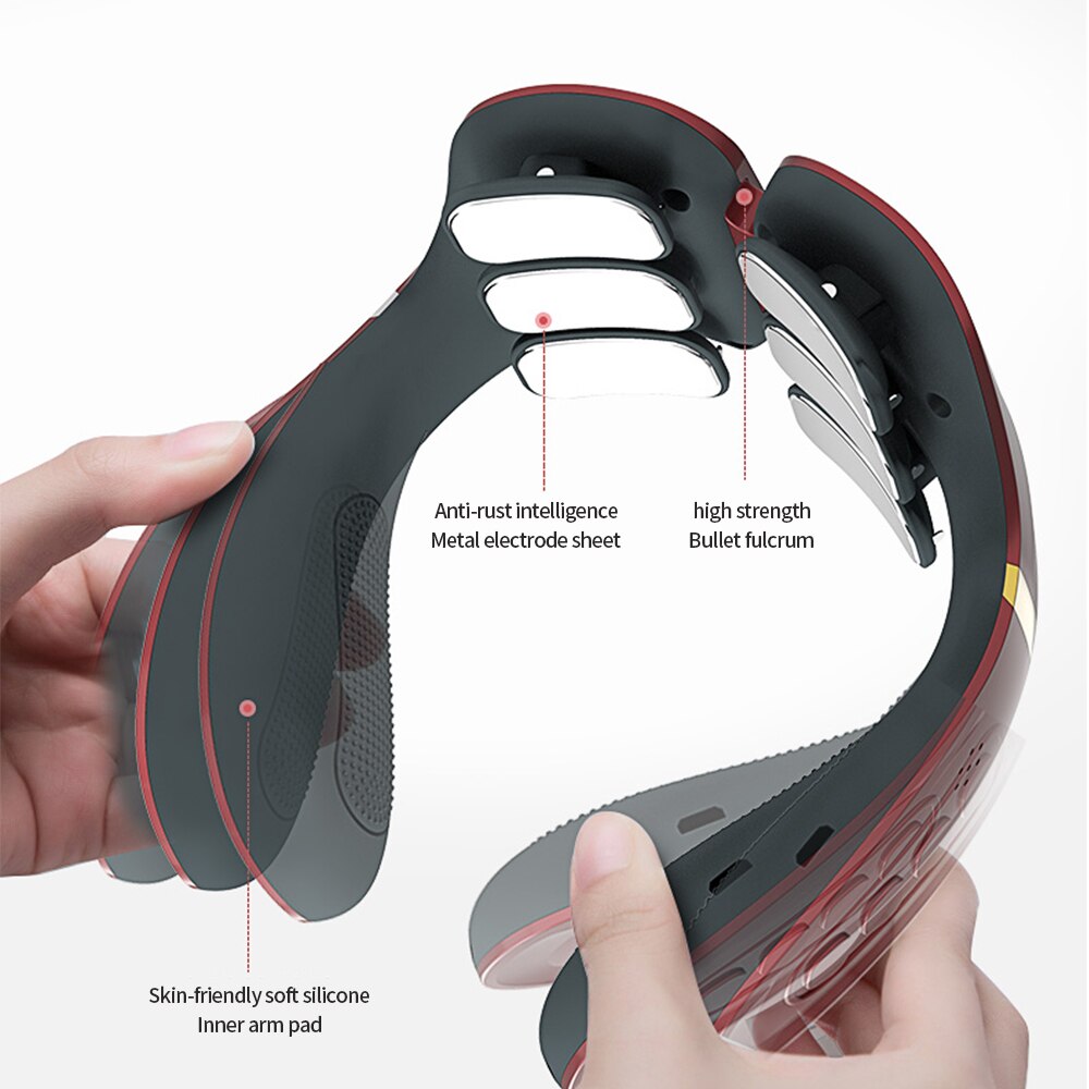 6 Heads Neck Massager Electric Pulse Neck And Back Relaxation Pain Relief Health Care Tools Cervical Vertebra Physiotherapy