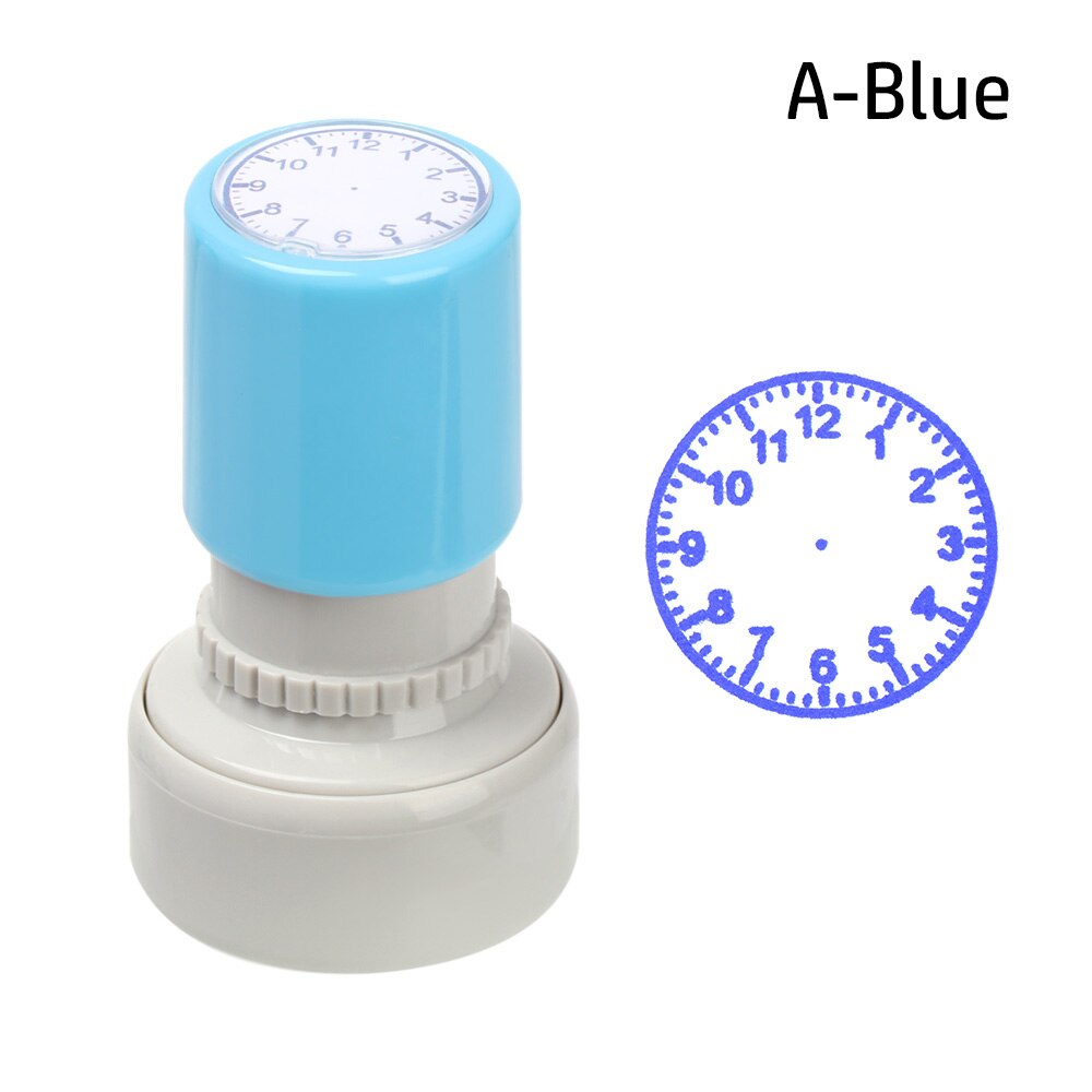 1PC Plastic Clock Stamp Student Teaching Tools Learning Recognition on Watch Student Math Teaching Tools Seal School Supplies: A-Blue