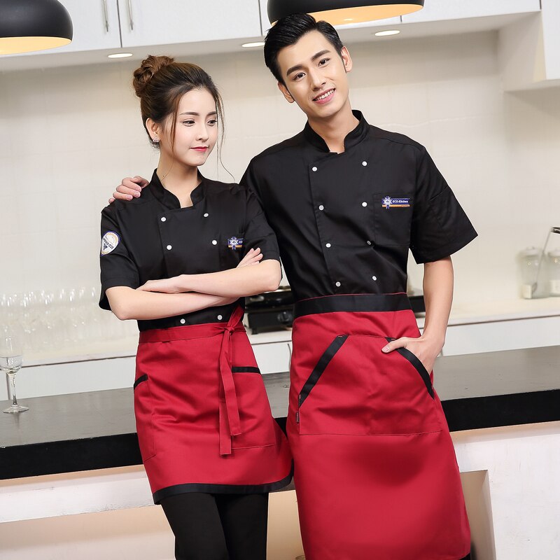Vêtements de Service de restauration pour hommes, uniforme de Chef à manches courtes, uniforme de Chef d'hôtel et de Restaurant,