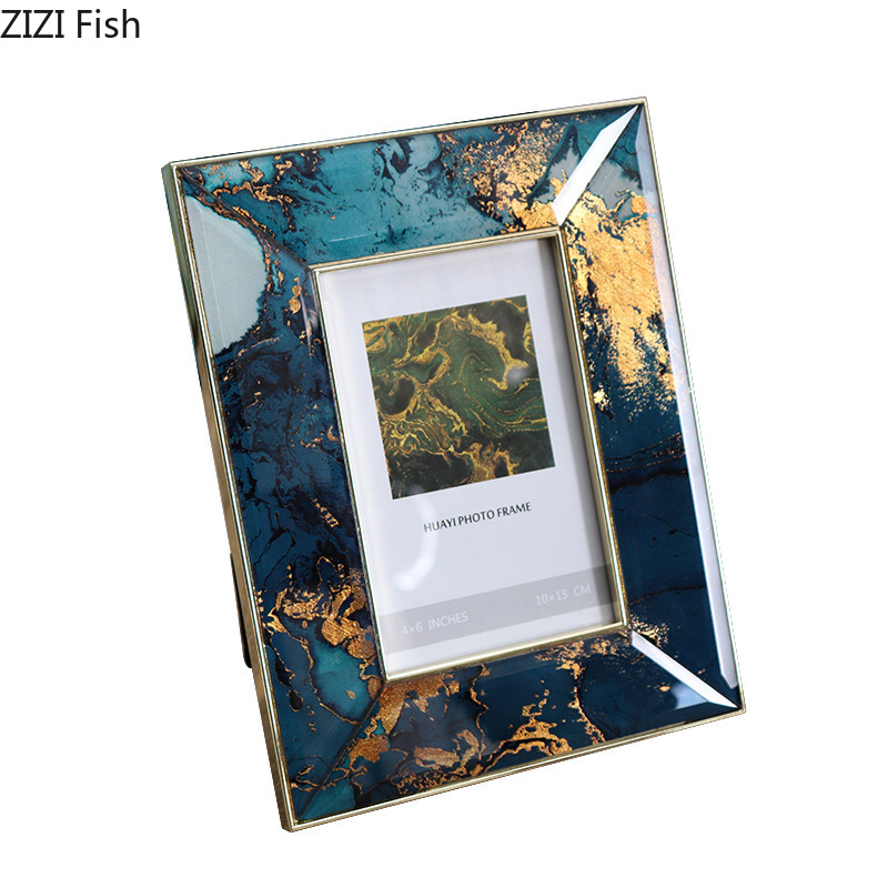 European Metal Frame Stainless Steel Gold Foil Photo Frame Bedroom Decoration Wedding Family Art Photo Frame Home Decoration