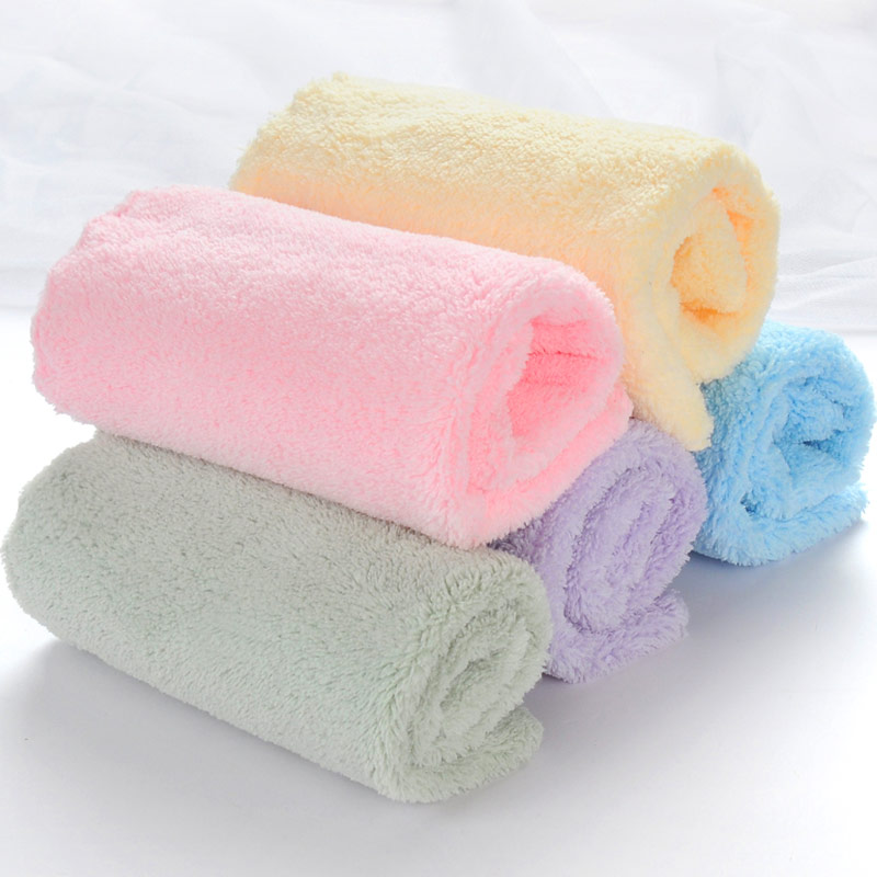 Mikrofiberhåndklæder blødt babyhåndklædelommetørklæde til spædbørn børn fodring badende ansigtsvask  ho 30*30cm ad0441