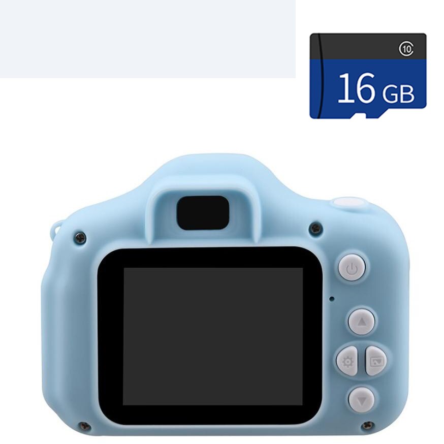 2,0 zoll Mini Digital Kamera HD 1080p Bildschirm freundlicher Kamera Spielzeug draussen Fotografie Requisiten Nette freundlicher Kamera für jungen mädchen: Blau mit 16g Karte