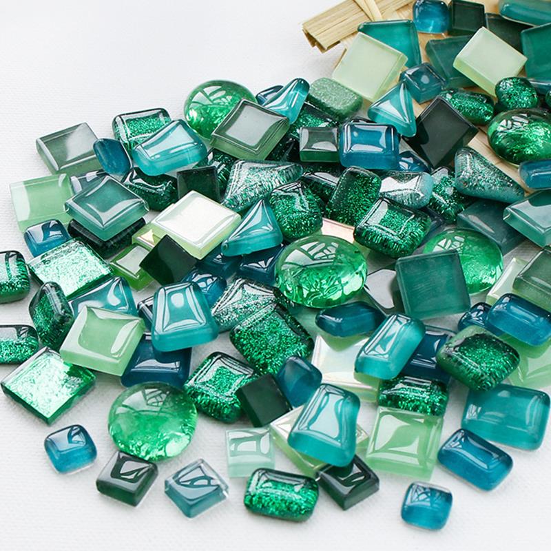 200g Stained Glass Supplies Diamond Mosaic Tiles Hobbies DIY Art Craft Supplies Mosaic Pieces Wall Mirror Stickers Strip Glass: 06