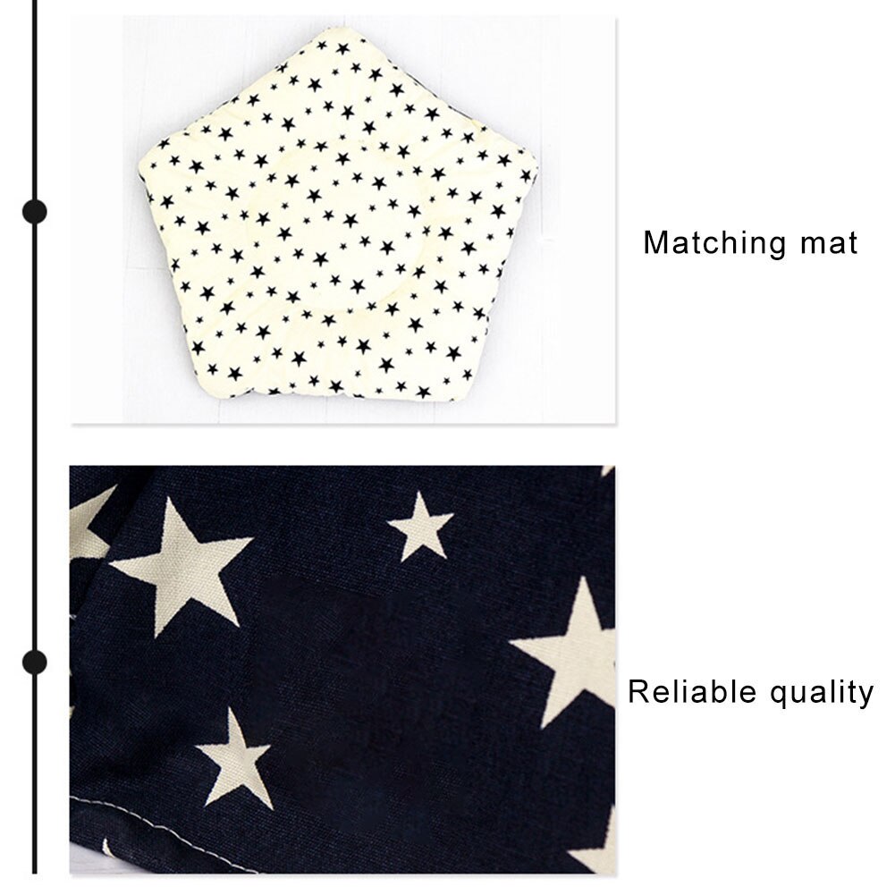 Portable Teepee Star Pattern Pet Tent House Pet Cat Dog Tent Foldable Dog House Nest Bed Dog Cages Kennels House with Cushion