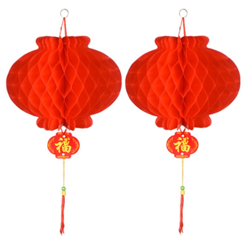 Traditional Chinese Red Plastic Lantern For Chinese Year Decoration Hang Waterproof Festival Home Ornaments Lanterns: RD1