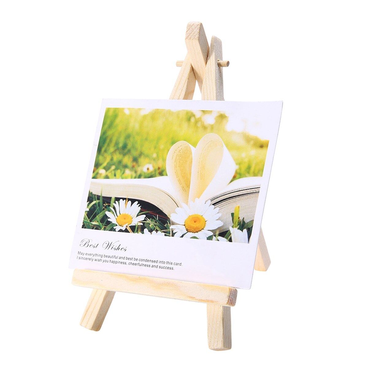 10Pcs/Lot Mini Wooden Artist Easel 9x16cm Triangle DIY Drawing Small Table Easel For Kids Students Painting Craft