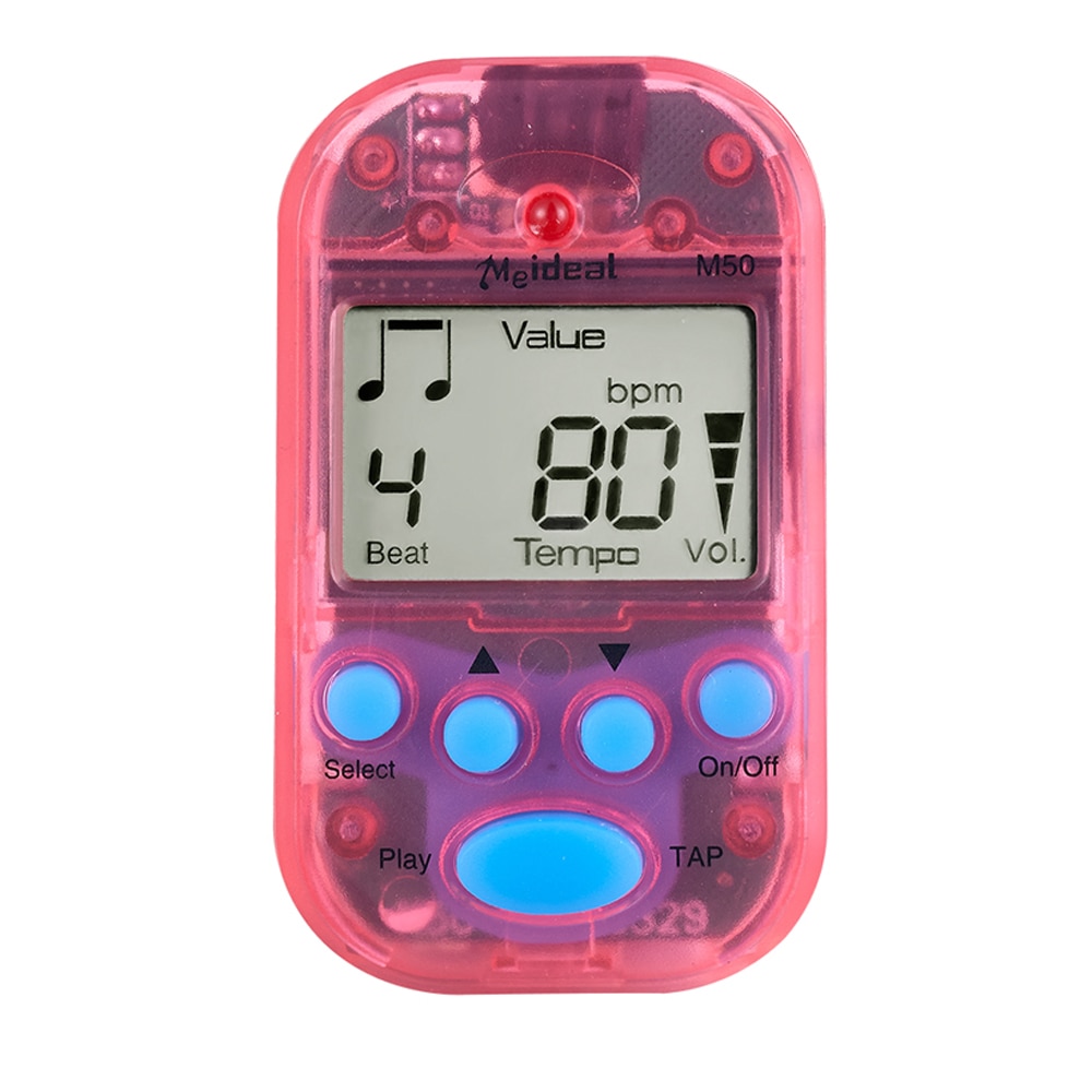 Professionele Metronoom M50 Digitale Lcd Clip-On Tuner Metronomfor Gitaar Piano Mini Metronomo Muziekinstrument Accessoires: Red