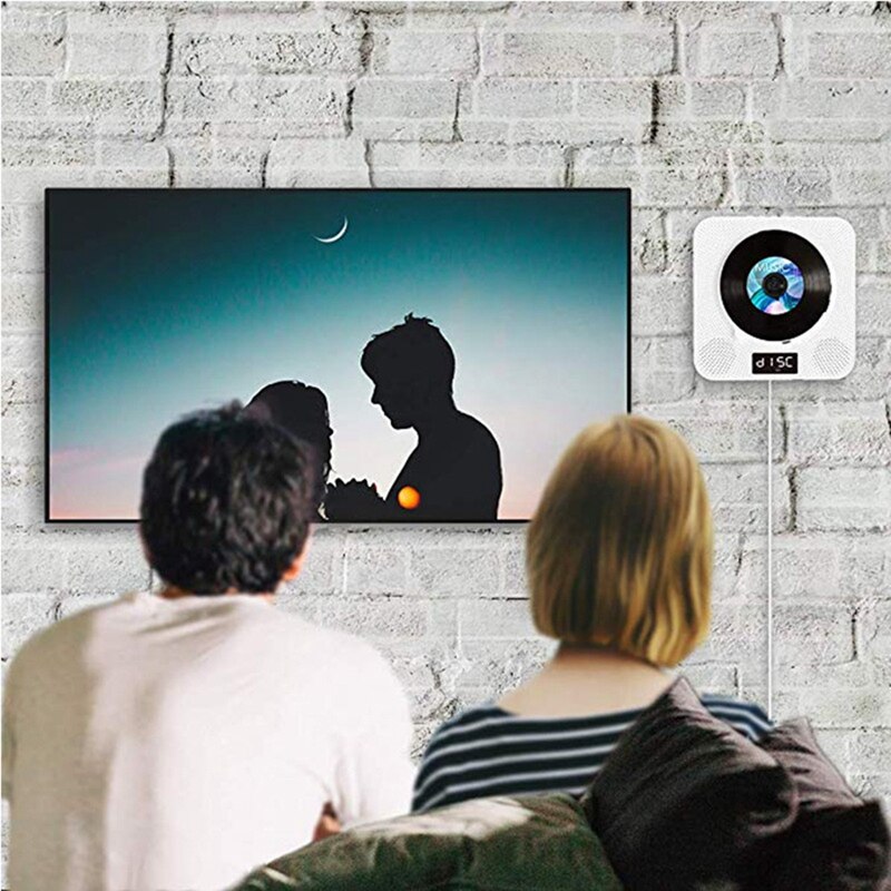 Reproductor de CD DVD, Altavoz Bluetooth, Radio FM montada en la pared con pantalla LED y altavoz HiFi integrado a distancia