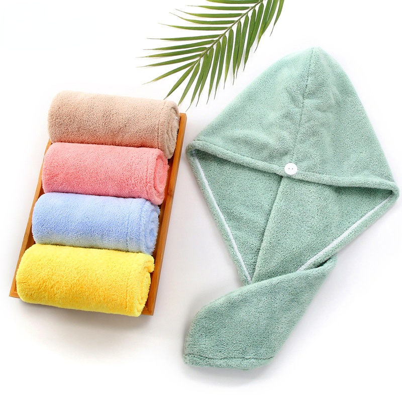 Toallas de microfibra para el cabello, sombrero triangular de secado rápido, espesar el secado del cabello, toallas absorbentes suaves para mujer, Toalla de baño