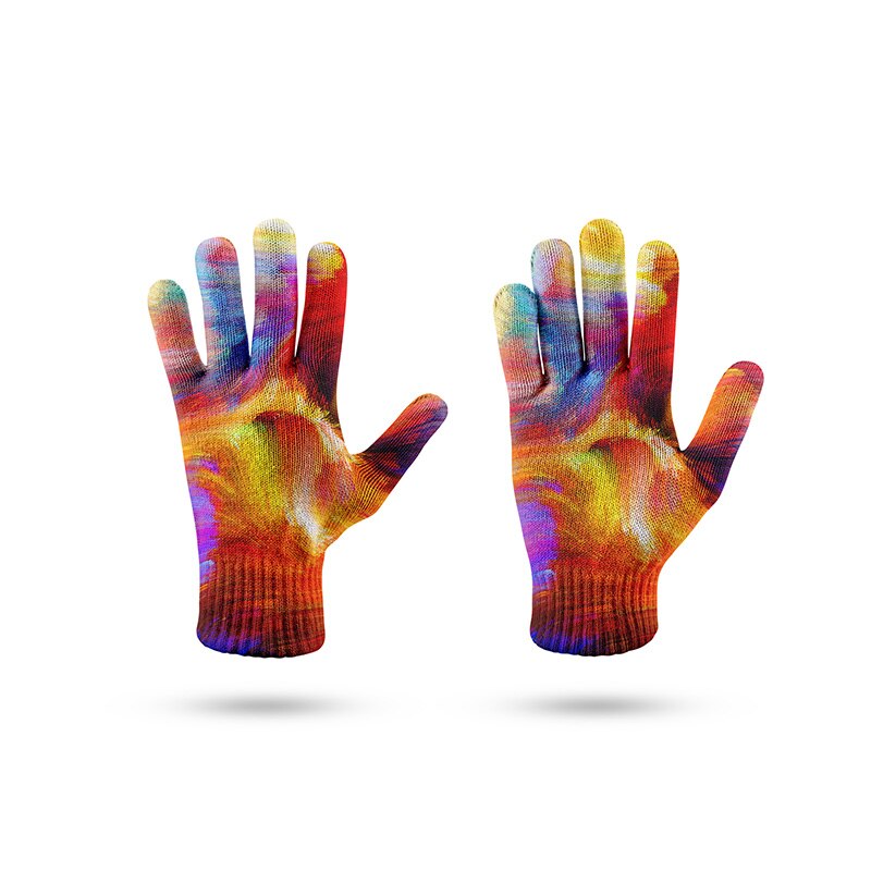 Neue 3d Wirbel Bunte Warme Handschuhe Frauen berühren Bildschirm Handschuh Winter Künstliche Wolle Fäustlinge Weibliche Weihnachten Handschuh: Stil8