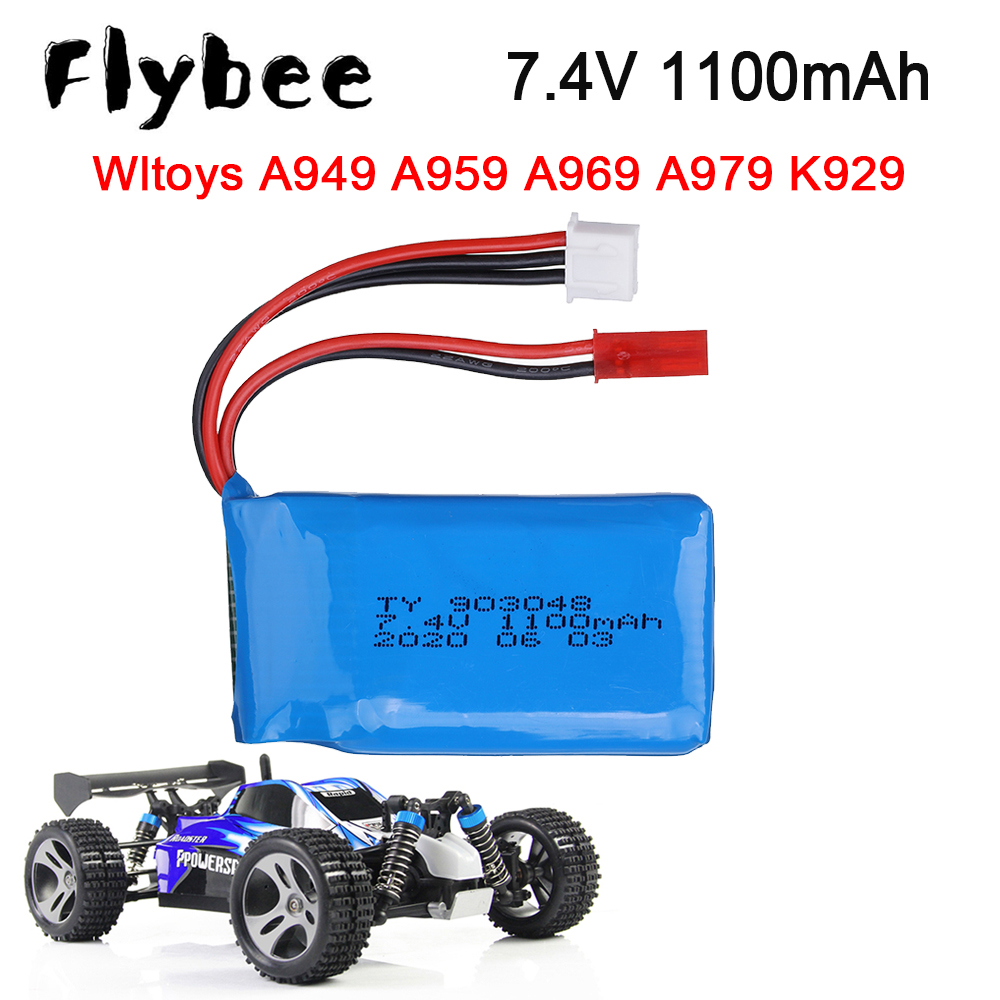 7,4 V 1100 mAh Li-Po Batterie für WLtoys A949 A959 A969 A979 V912 V913 V353 k929 V262 L959 T23 T55 F45 2S 7,4 V Auto Batterie teile