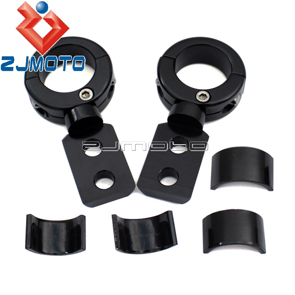 Motorcycle Aluminum 7/8" Handle Bar Fog Light Mount Brackets Black Spotlight Holder 22mm Tube Crash Bar Lights Support Clamps