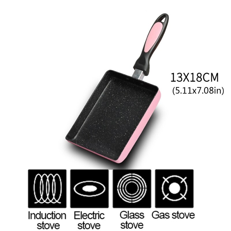 Retangular Omelet Pan Tamagoyaki Ei Pan, Anti-aanbak Maifan Stone, Anti-Brandwonden Handvat, japanse Stijl Kleine Koekenpan: 2